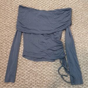 Women's Off-Shoulder Gray Top